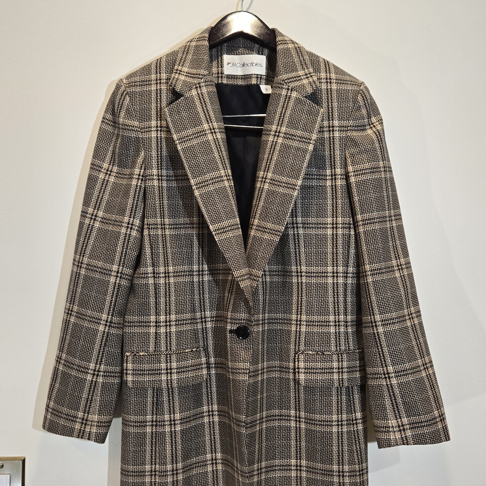 JH Collectibles Plaid Blazer - Brown and Black
